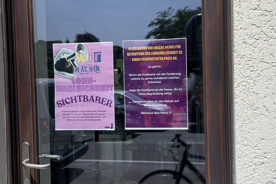Gegen geschlechterspezifische Gewalt und Lohndiskriminierung: 16% - Rabatt Aktion in Uster macht Ungleichheit sichtbar